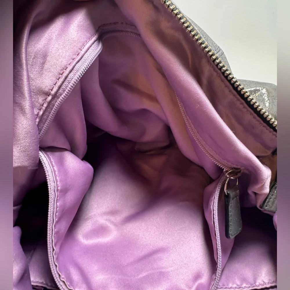SOLD Coach Poppy Silver Metallic Double Pocket Satchel/Shoulder Bag #14561 – Y2K - Picture 4 of 14